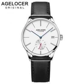 Agelocer Automatic Watch Women Leather Strap Ladies Wristwatch Black Waterproof Mechanical Watch Ladies Watch 1203A1