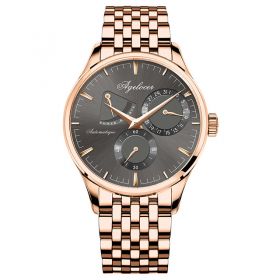 Agelocer Luxury Designer Military Watches Mens Rose Gold Bracelet Automatic Watches Calendar Power Reserve Analog Watches