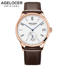 AGELOCER Antique Swizerland Wrist Watch Men 2019 Top Brand Luxury Famous Male Clock Gold Dive 50m Waterproof Watches 1101D2