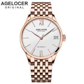 AGELOCER Swiss Brand Men Watches Automatic Self-wind Mechanical Watch