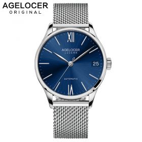 AGELOCER Swiss Top Brand Dress Business Watches for Men Automatic Watch Stainless Steel Waterproof Watch