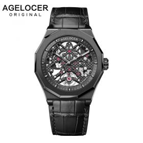 Switzerland Watches AGELOCER Original Men's Automatic Watch Self-Wind Fashion Men Mechanical Wristwatch 80 Hours Power Reserve 6001J1