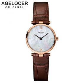 AGELOCER Casual Leather Quartz Watch
