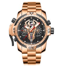 Reef Tiger Top Brand Rose Gold Sport Automatic Stainless Steel Men Fashion Mechanical Bracelet Waterproof Watches RGA3591
