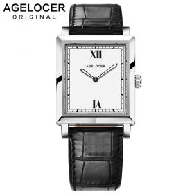 Agelocer Swiss Brand Ladies Watches Women Fashion Quartz watch France Genuine Real Leather Luminous Thin Dress Watches 3401A1