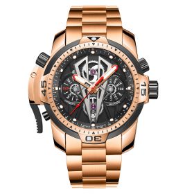 Reef Tiger Top Brand Rose Gold Sport Automatic Stainless Steel Men Fashion Mechanical Bracelet Waterproof Watches RGA3591-PBY