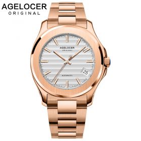 Agelocer Luxury Gold Watch Automatic Day Date Watch Super Luminous Steel Men Watch 6301D9