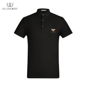 Slim-fit Polo Shirt with Bronzing Logo/8232020601-Black-46/S