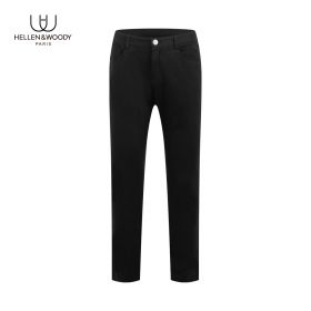 HELLEN&WOODY Slim-fit Trousers with Buttons and Signature Offset Printing Logo