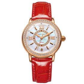 Reef Tiger Love Promise Top Brand Luxury Women Watch Genuine Leather Strap Diamond Rose Gold Ladies Watches RGA1563PWRH