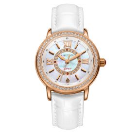 Reef Tiger Love Promise Top Brand Luxury Women Watch Genuine Leather Strap Diamond Rose Gold Ladies Watches RGA1563PWWH