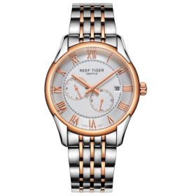 Reef Tiger Seattle Time Vision Rose Gold White Dial Mechanical Automatic Watches RGA165