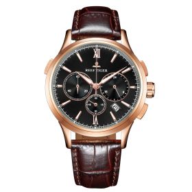 Reef Tige Designer Luxury Dress Watch Luminous Watches Gold White Dial Brown Leather Strap Quartz Watch RGA1669-PBW