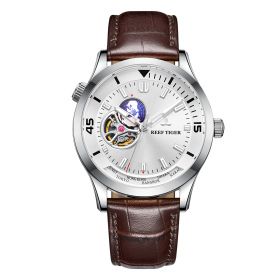 Reef Tiger/RT Top Brand Automatic Stainless Steel Watch Leather Strap Tourbillon Wrist Watches RGA1693-2-YWS