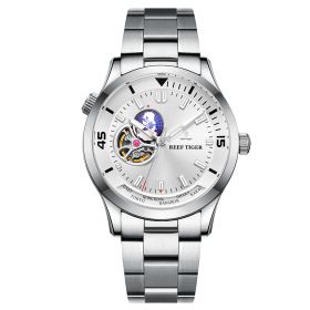 Reef Tiger Seattle Columbus Mens Full Stainless Steel Designer Autoamtic Watches RGA1693-2-White