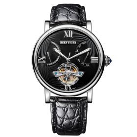 Reef Tiger Tourbillon Automatic Watches with Date Day Steel Alligator Strap Designer Casual Watch for Men RGA191