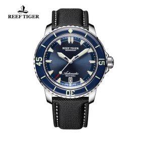 Reef Tiger Aurora Deep Ocean Steel Blue Dial Mechanical Autoamtic Watches RGA3035-YLBW
