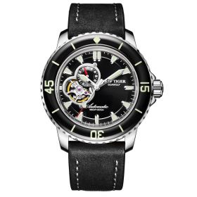 Reef Tiger Aurora Sea Wolf Dive Sport Men Steel Black Dial Automatic Watches RGA3039