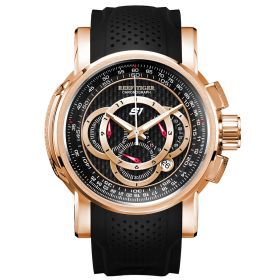 Reef Tiger Aurora Top Speed Rose Gold Black Carbon Fiber Dial Quartz Watches RGA3063