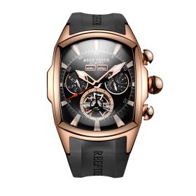 Reef Tiger Aurora Tank II Rose Gold With White Dial Tourbillon Mechanical Automatic Watches RGA3069