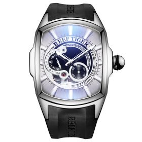 Reef Tiger Luxury Sport Mens Black Rubber Strap Automatic Watch RGA3069S-Black