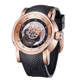 Reef Tiger Aurora Machinist Rose Gold Rubber Strap Multifunctional Automatic Watches RGA30S7-P