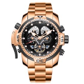 Reef Tiger/RT Designer Sport Mens Watch Rose Gold Perpetual Calendar Date Day Complicated Dial Mechanical Bracelet Watch RGA3503-PBPB