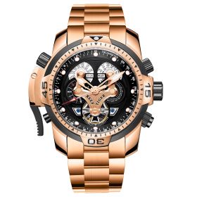 Reef Tiger/RT Designer Sport Mens Watch Rose Gold Perpetual Calendar Date Day Complicated Dial Mechanical Bracelet Watch RGA3503-PBPP