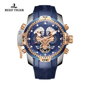 Reef Tiger/RT Designer Sport Mens Watch with Perpetual Calendar Date Day Complicated Dial Mechanical Watch RGA3503-YLLG