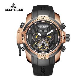 Reef Tiger/RT Sport Watch Men Waterproof Luminous Perpetual Calendar Automatic Mechanical Watches Clock RGA3532PBBY