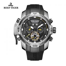 Reef Tiger/RT Mens Luminous Casual Watch with Dial Perpetual Calendar Rubber Strap Watches RGA3532YBBY