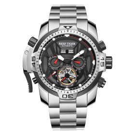 Reef Tiger/RT Sport Watch Complicated Dial with Year Month Perpetual Calendar Steel Bracelet Watches RGA3532-YBY