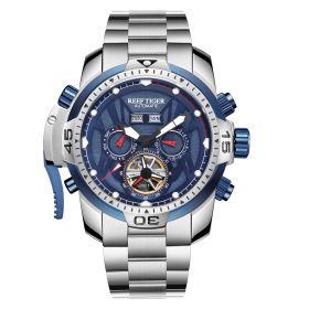 Reef Tiger/RT Sport Watch Complicated Dial with Year Month Perpetual Calendar Steel Bracelet Watches RGA3532-YLY