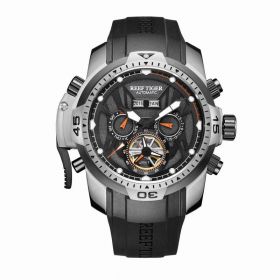 Reef Tiger/RT Mens Luminous Casual Watch with Dial Perpetual Calendar Rubber Strap Watches RGA3532