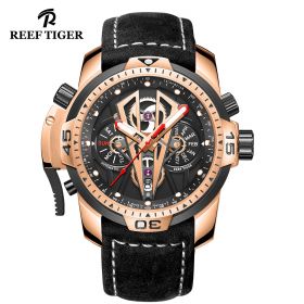 Reef Tiger Aurora Concept II Rose Gold Case Gold Mechanical Autoamtic Watches RGA3591-PBGB