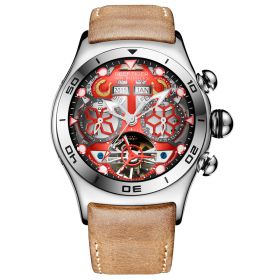 Reef Tiger Aurora Air Bubble Red Dial Steel Mechanical Automatic Watches RGA703-YRS