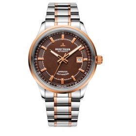 Reef Tiger Classic Imperator Steel/Rose Gold Brown Dial Mechanical Automatic Watches RGA8015