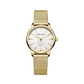 Reef Tiger Casual Couple Watches for Women Ultra Thin Case White Dial Quartz Analog Watches RGA820