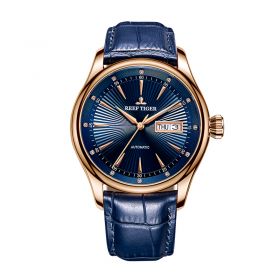 Reef Tiger Classic Heritage II Rose Gold Blue Dial Mechanical Automatic Watches RGA8232-PLL