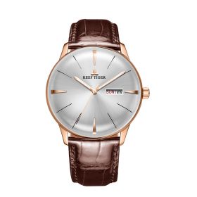 Reef Tiger Classic Heritor Rose Gold White Dial with Date Mechanical Automatic Watches RGA8238